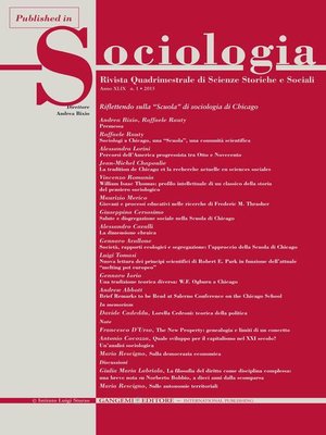 cover image of Sociologi a Chicago, una "Scuola", una comunità scientifica